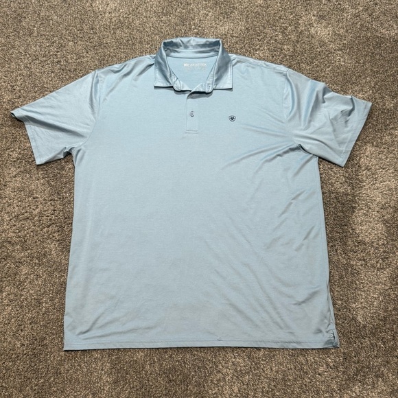 Ariat Tek Polo Shirt Blue With Logo Men’s Size XL Western - Picture 1 of 10